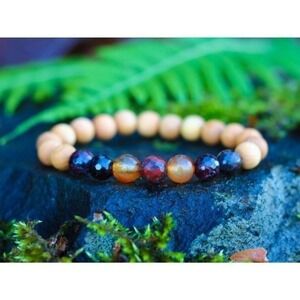 SMALL Root Chakra Garnet Chakra Bracelet,‎ Red Garnet Jewelry, Gemstone Brace